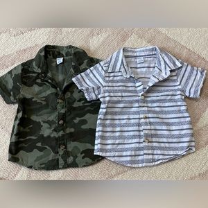 Old Navy Baby Boys Button Up Shirt 6-12M (lot of 2 shirts)